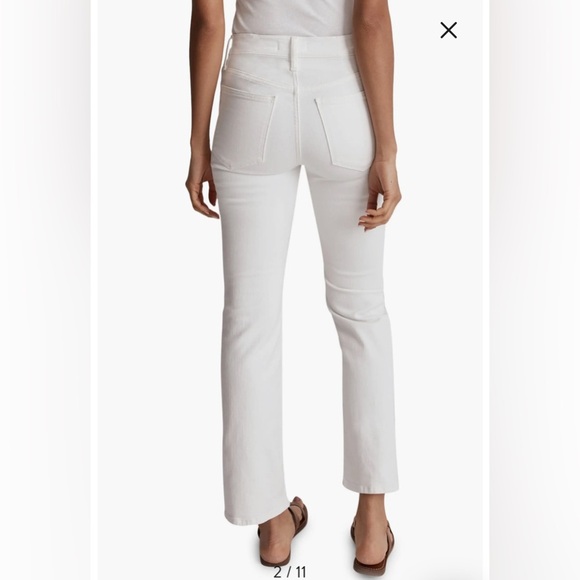 Madewell Kick Out Crop High Rise Jeans Size 25 White | Cropped Kick Flare Denim - Picture 2 of 12